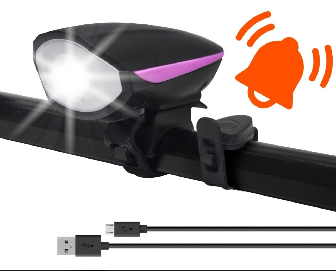 LUZ BICI RECARGABLE CON BOCINA