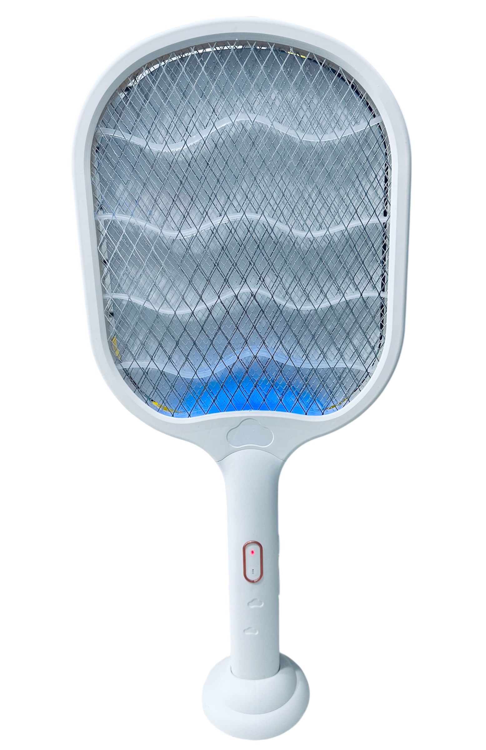 RAQUETA MATA MOSQUITOS CON BASE Y LUZ VIOLETA ATRAE BICHO