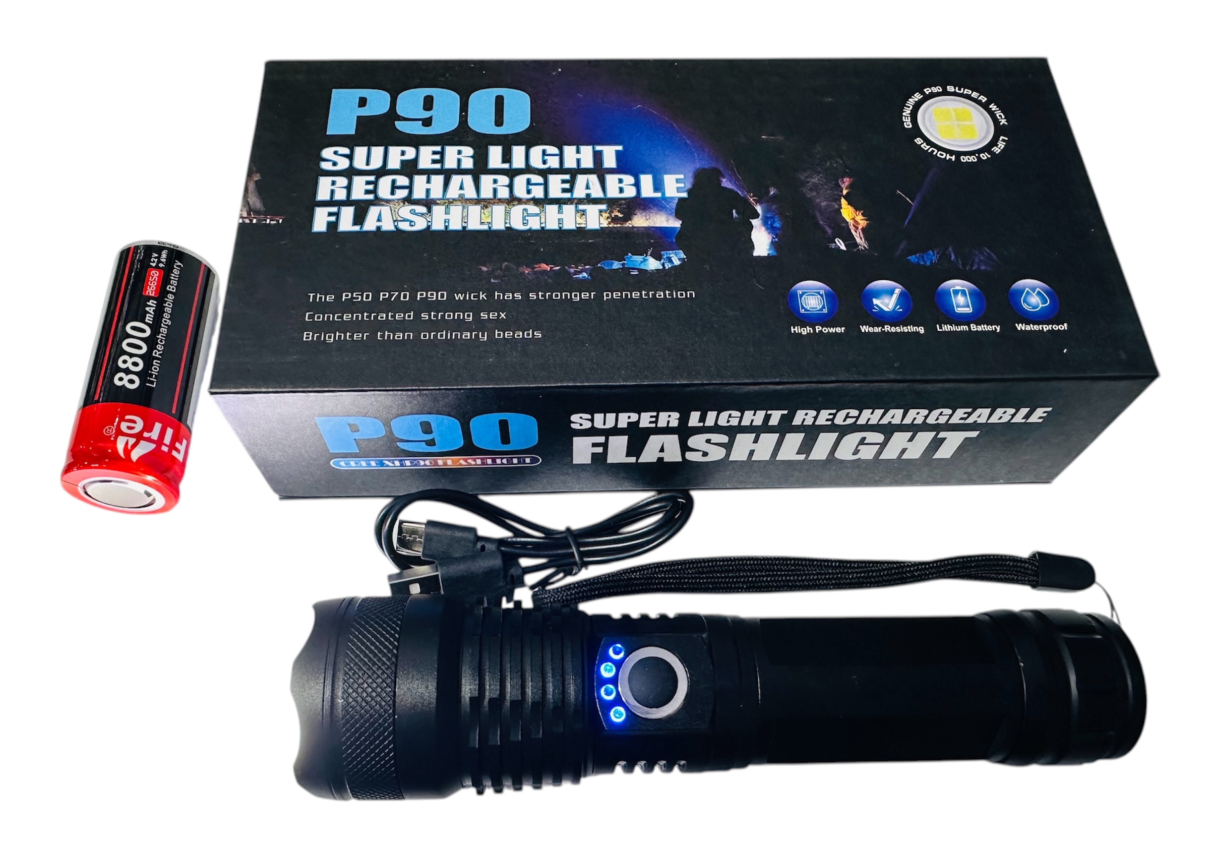 LINTERNA P90 BATERIA 8800AMP