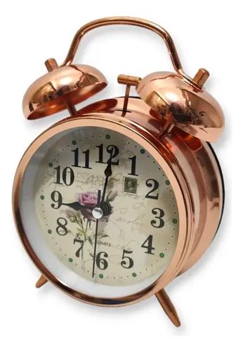 RELOJ DESPERTADOR CAMPANA METAL COLORES
