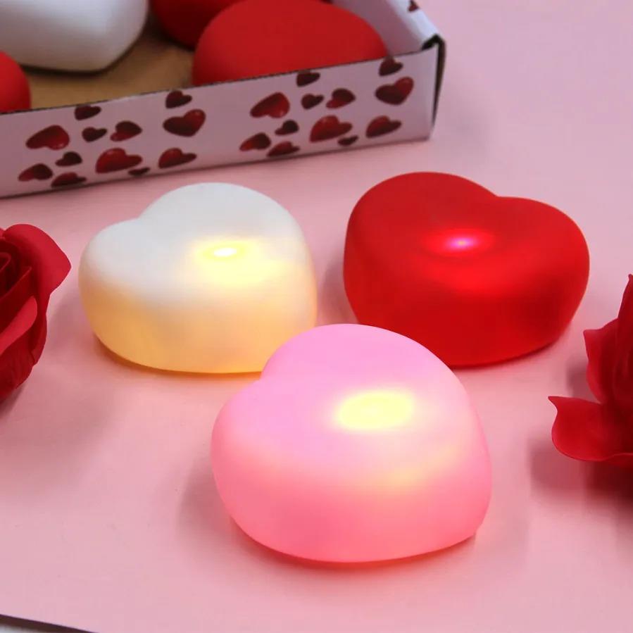 VELADOR LED CORAZON COLORES