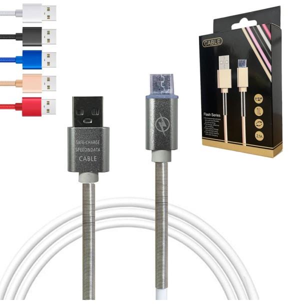 CABLE V8 MICRO 2.1 CON RESORTE ANTI CORTE DE CABLE