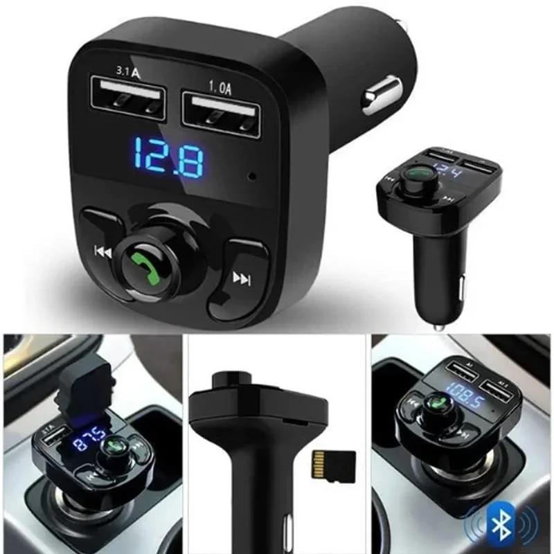 TRANSMISOR RECEPTOR BLUETOOTH PARA AUTO FM USB MANOS LIBRES X8