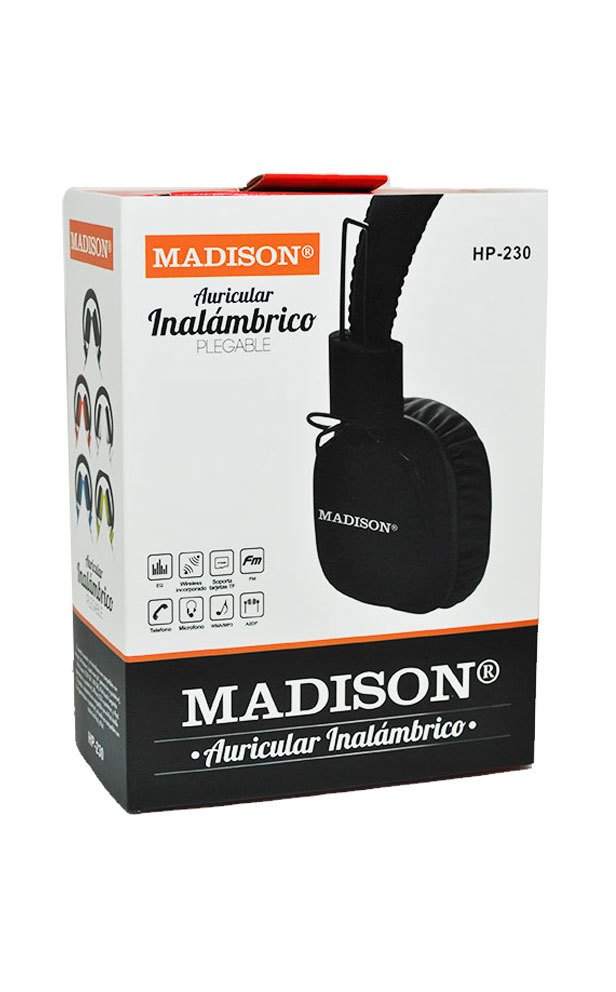 AURICULAR INALAMBRICO VINCHA PLEGABLE MADISON HP-230