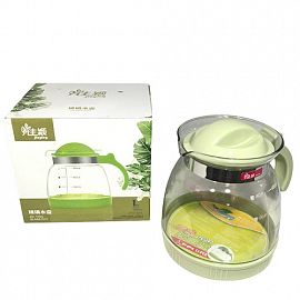 CAFETERA VIDRIO CON TAPA Y MANIJA PLASTICA 1800ML