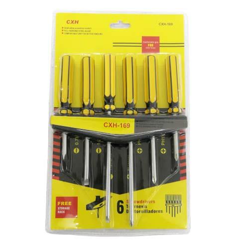 SET DESTORNILLADORES TAXI X6 CON RACK CXH-169