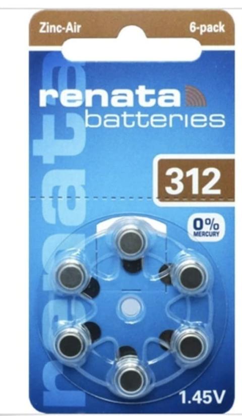 PILAS DE AUDÍFONOS RENATA 312 (RUEDITA DE 6)