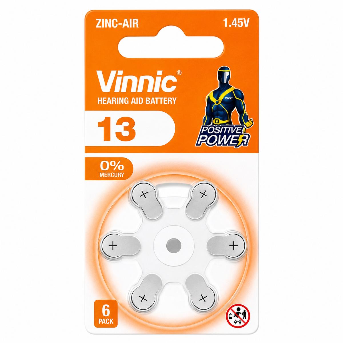 PILAS DE AUDÍFONOS VINNIC 13 (RUEDITA DE 6)