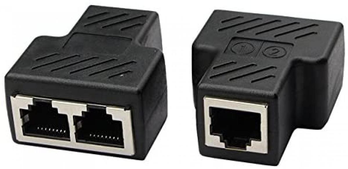 FICHA ADAPTADOR UNION RJ45 1 A 2
