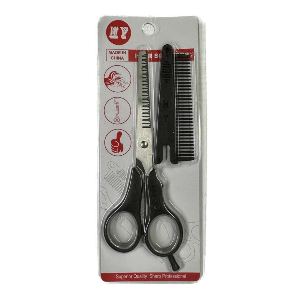 SET PELUQUERO TIJERA CON REBAJADOR HY