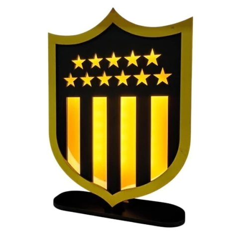 VELADOR PERSONALIZADO FÚTBOL DE MDF PEÑAROL (VCHF-PEÑAROL)