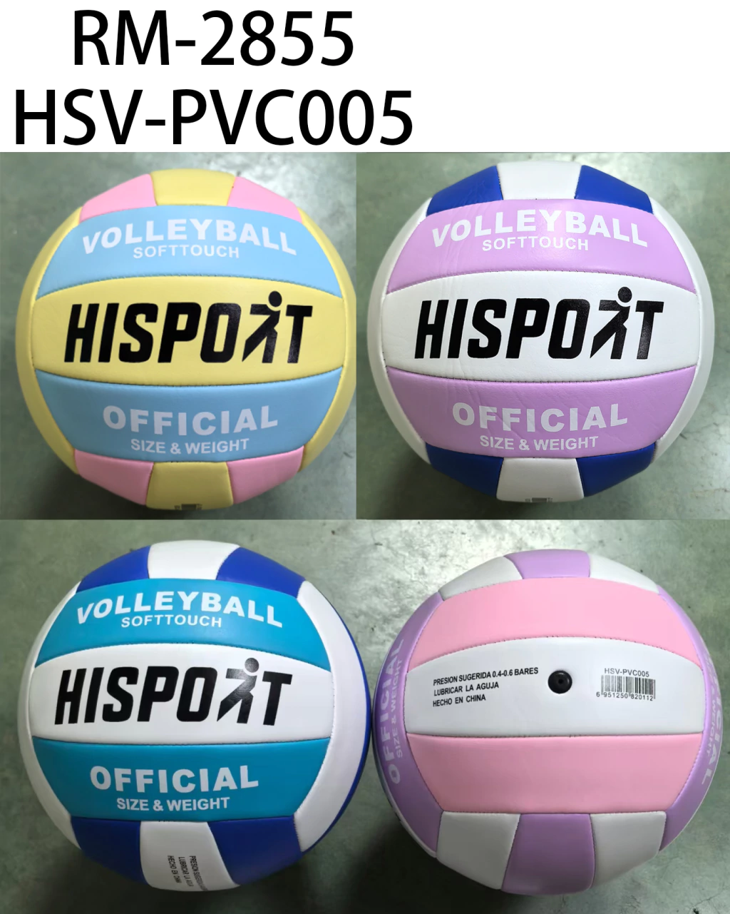 PELOTA VOLEY PVC COSIDA LISO PASTEL 270G 20112-60