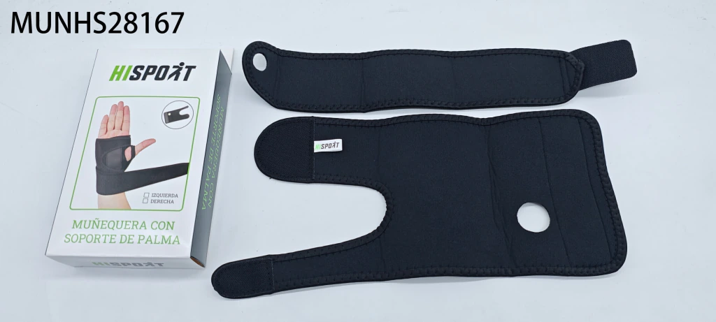MUÑEQUERA NEGRA CON SOPORTE DE PALMA 28167-200 DERECHA