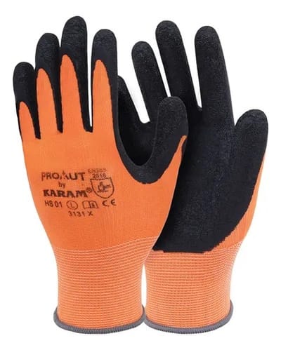 GUANTE NARANJA Y NEGRO