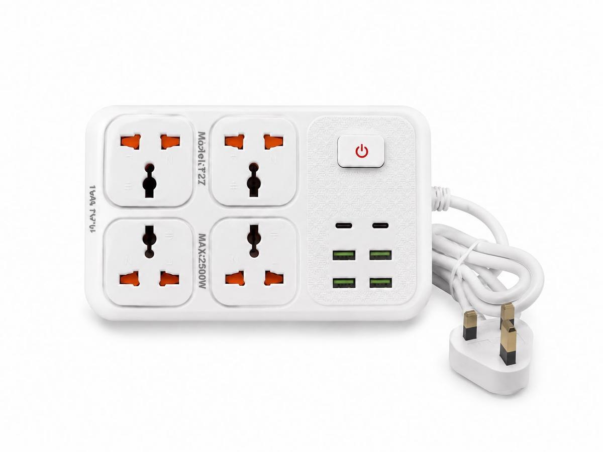 ALARGUE ZAPATILLA 4 ENCHUFES 4 USB Y 2 TIPO C ULTRA RAPIDOS