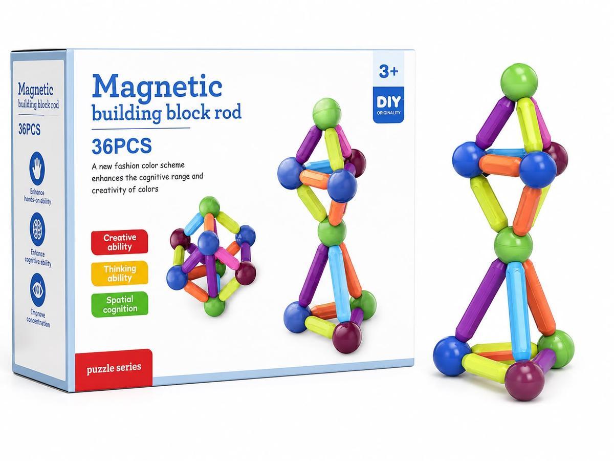JUEGO DE BLOQUES PARA ARMAR MAGNETICOS 36PCS SDD0944