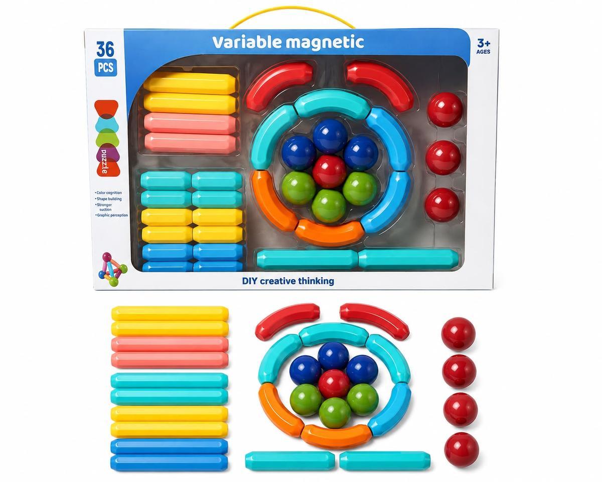 JUEGO DE BLOQUES PARA ARMAR MAGNETICOS 36PCS SDD0946