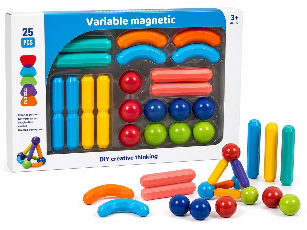 JUEGO DE BLOQUES PARA ARMAR MAGNETICOS 25PCS SDD0947