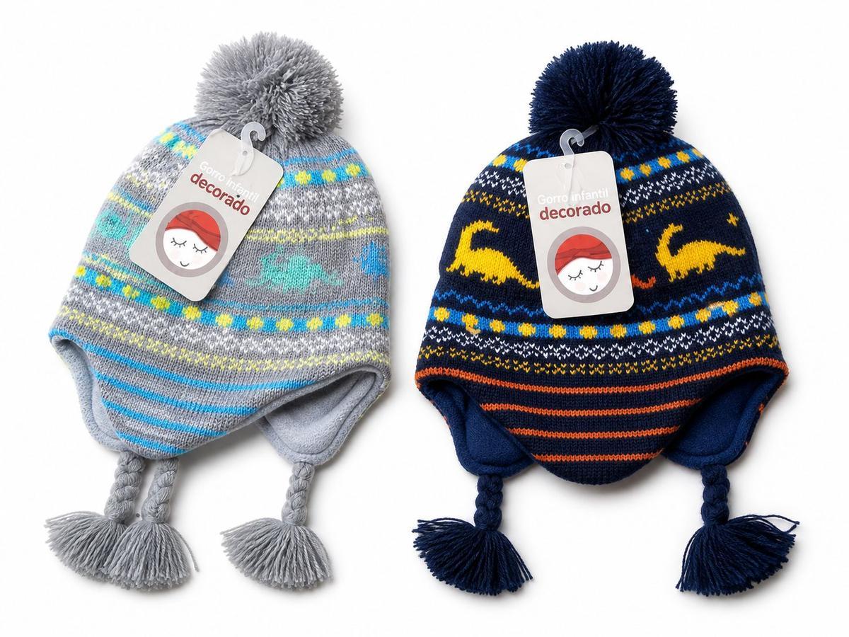 GORRO C/POMPON Y OREJA DE DINOS 304531