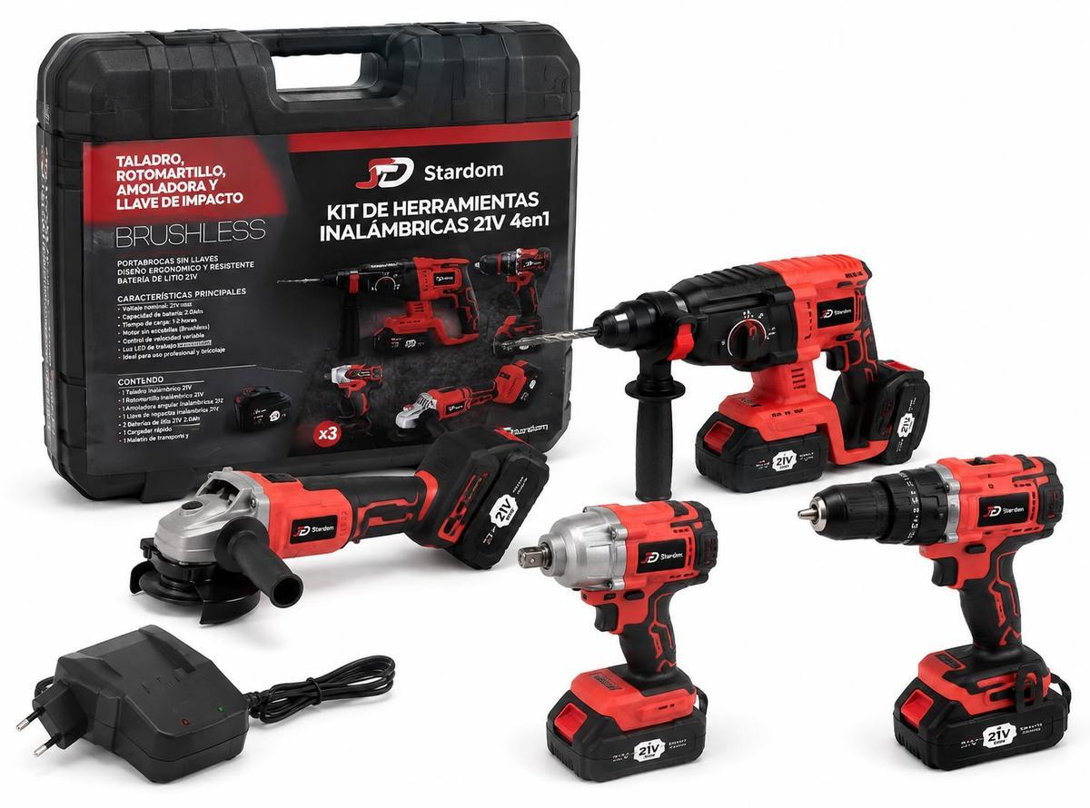 SET DE ROTOMARTILLO TALADRO AMOLADORA LLAVE DE IMPACTO