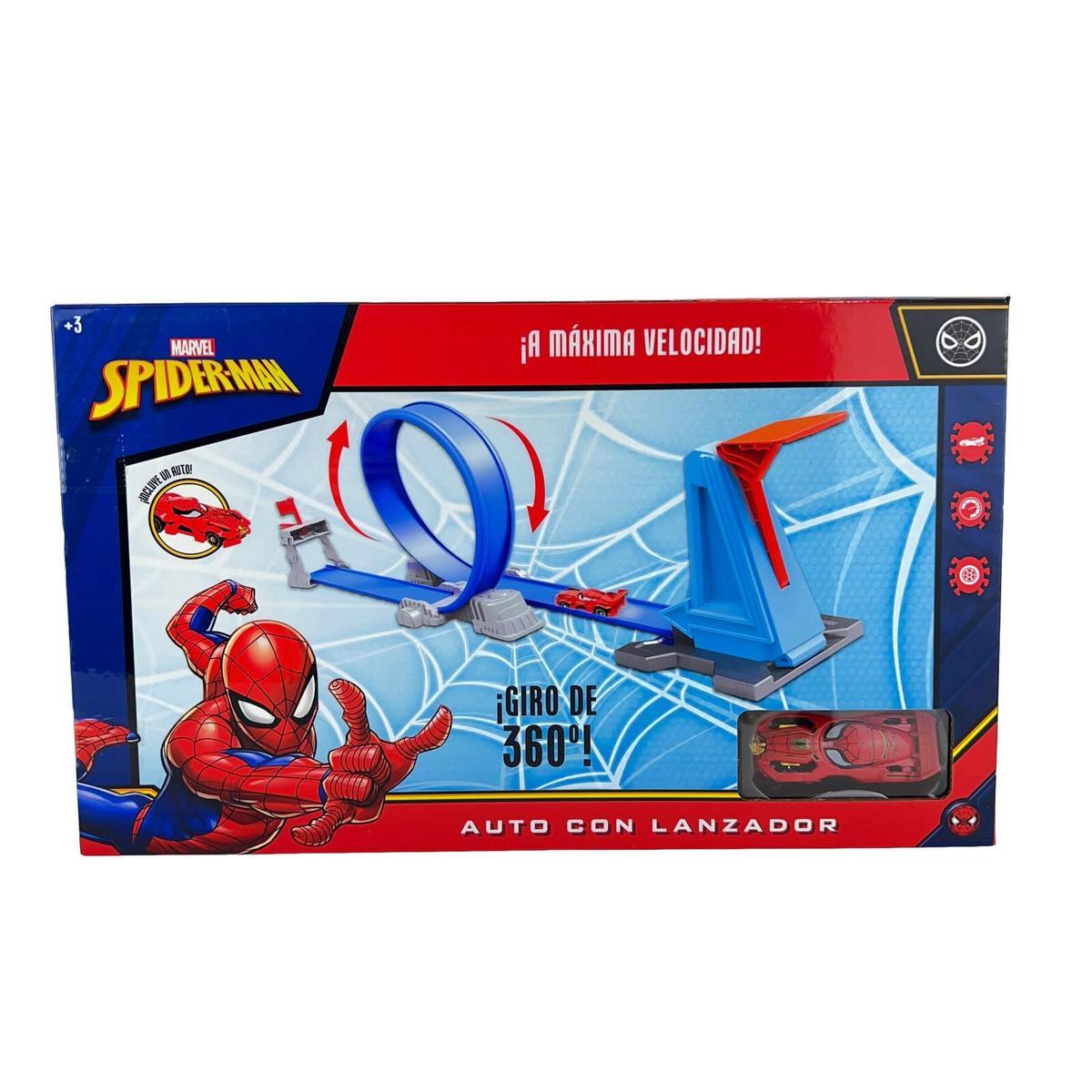 SUPER PISTA LANZADORA CON GIRO 360 SPIDERMAN