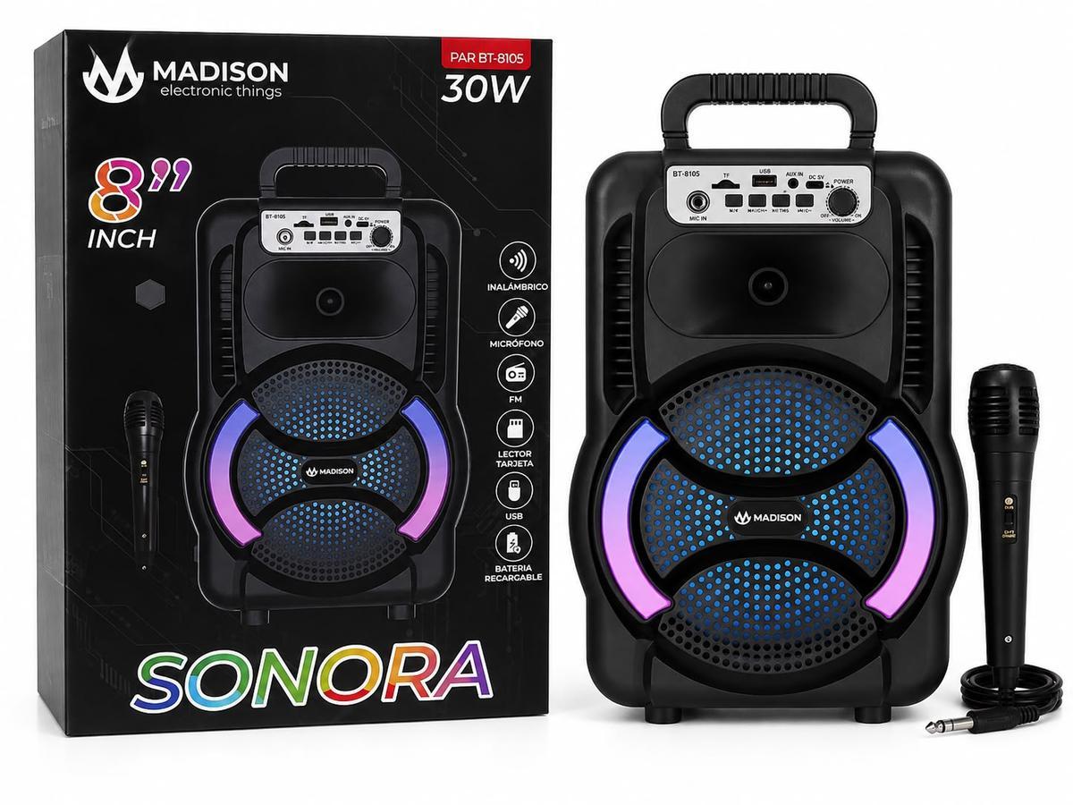 """PARLANTE BTH MADISON 8 """" RGB MIC"""