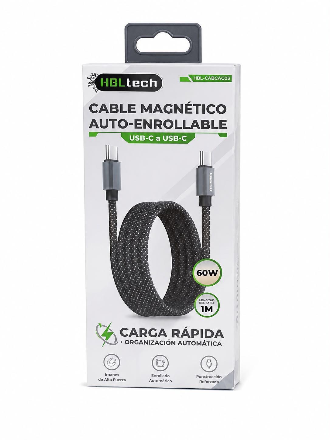 CABLE TIPO C MAGNTICO AUTO-ENROLLABLE 1M