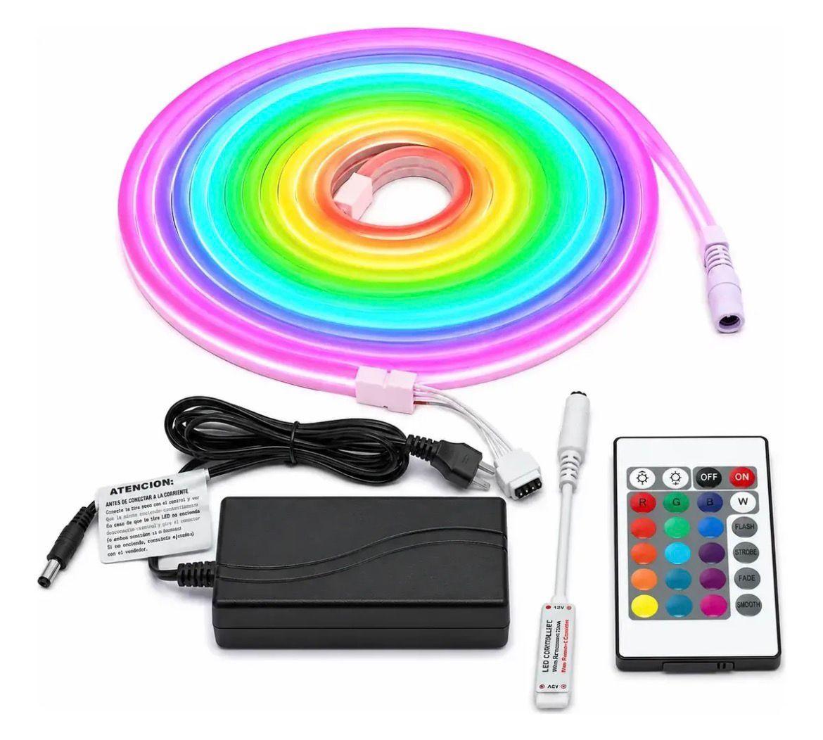 TIRA NEON RGB C/CONTROL REMOTO 5 MTS