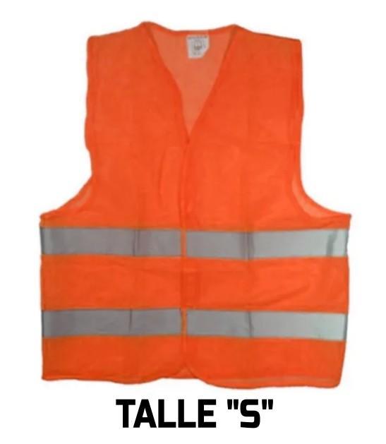 CHALECO REFLECTIVO FLUO NARANJA REGLAMENTARIO SEGURIDAD AUTO MOTO SMALL