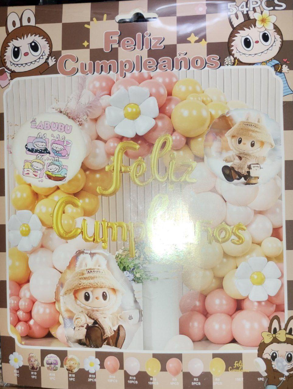 KIT LABUBU DE FELIZ CUMPLEAÑOS
