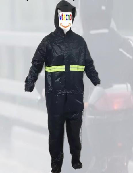 PILOTO EQUIPO DE LLUVIA NEGRO CON BANDA REFLECTIVA XXXXL